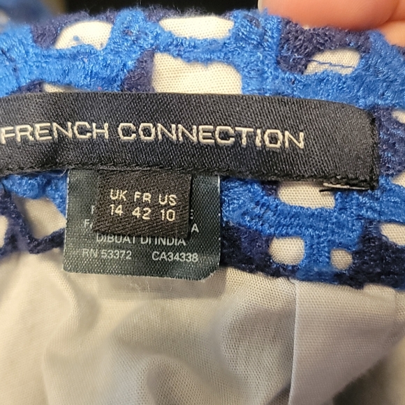 🎊HP🎉French Connection Blue Crocheted Mini Skirt - Picture 5 of 5
